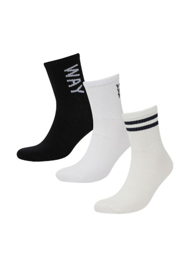 DEFACTO Men's Comfortable Elastic 3-Pack Cotton Ankle Socks