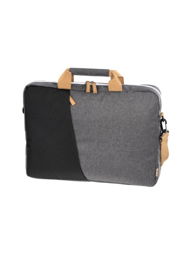 Hama Florenz Laptop Bag 14.1 - елегантна чанта с дръжки и презрамка за MacBook Air 13, MacBook Pro 13, MacBook Pro 14 и лаптопи до 14 инча (черен-сив)