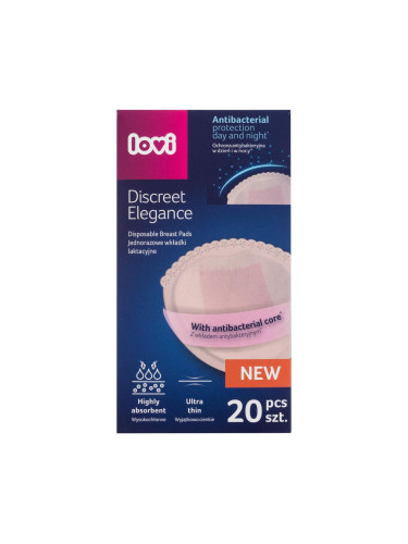 LOVI Discreet Elegance Antibacterial Breast Pads Beige Подплънки за кърмачки за жени Комплект