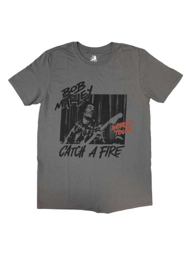 Bob Marley Риза Catch A Fire World Tour Unisex Charcoal Grey L