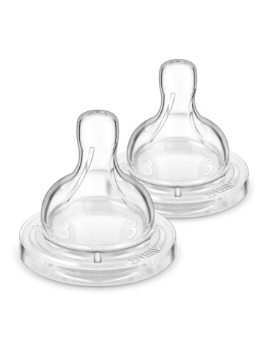 Philips Avent Anti-colic Flow 3 биберон за шише против колики 3 m+ Medium Flow 2 бр.