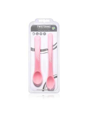 Twistshake Feeding Spoon Set лъжичка 4+m Pastel Pink 2 бр.