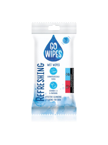 GoWipes Refreshing мокри почистващи кърпички за ръце 15 бр.