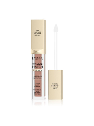 Eveline Cosmetics Wonder Match дълготрайно матово течно червило с хиалуронова киселина цвят 11 Milky Nude 6.8 мл.