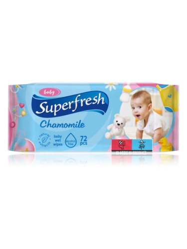 Superfresh Baby Chamomile нежни мокри кърпички за бебета за чувствителна кожа 72 бр.