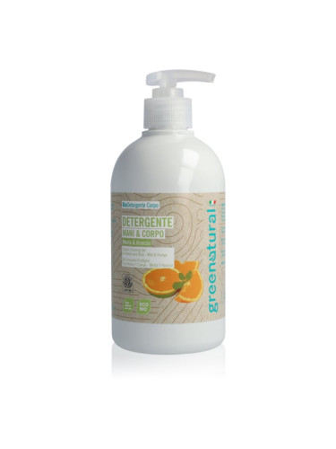 Greenatural Liquid Soap течен сапун за ръце и тяло Mint and Orange 500 мл.