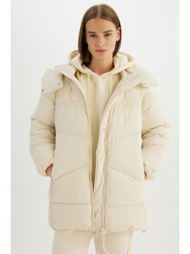 DEFACTO Water Repellent Hooded Puffer Jacket Parka Zipper Snap Pocket C9372AX24WN