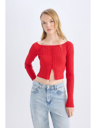 DEFACTO Fitted Off Shoulder Knitwear Sweater