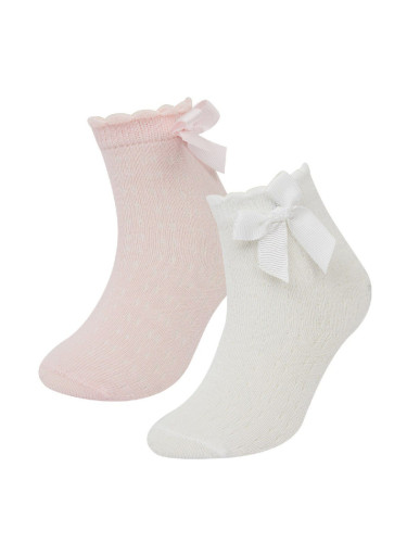 DEFACTO Baby Girl Non-Slip Sole 2-Pack Cotton Long Socks