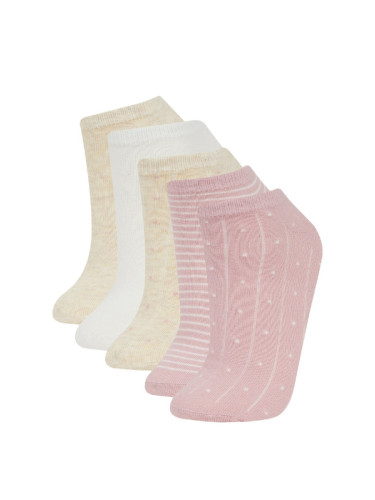 DEFACTO Women's 5-Pack Cotton Ankle Socks