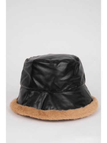 DEFACTO Women's Faux Leather Bucket Hat