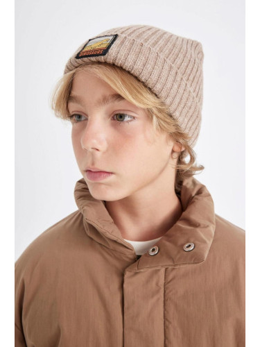 DEFACTO Boy's Ribbed Knitted Beanie