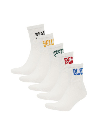 DEFACTO Men's Comfortable Elastic 5-Pack Cotton Ankle Socks