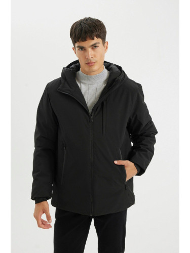 DEFACTO Water Repellent Regular Fit Hooded Zippered Jacket Coat