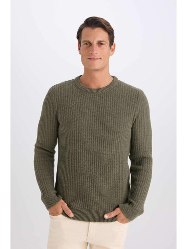 DEFACTO Standard Fit Crew Neck Textured Knitwear Sweater E0811ax24wn