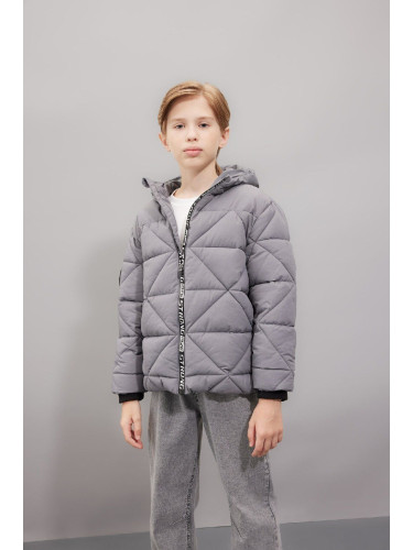 DEFACTO Boy's Water Repellent Hooded Zippered Pocket Coat