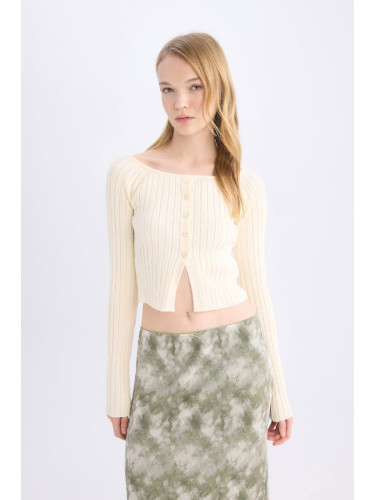 DEFACTO Fitted Off Shoulder Knitwear Sweater