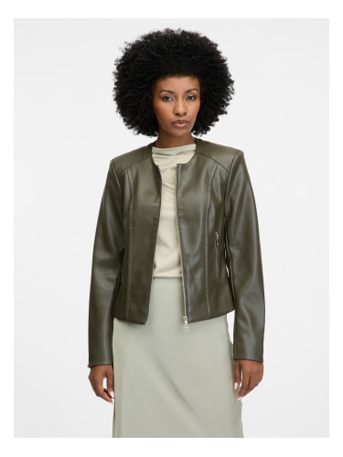 Khaki women's faux leather jacket ORSAY - Women's
