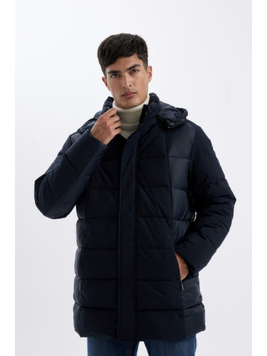 DEFACTO Slim Fit Slim Fit Hooded Lined Parka Coat