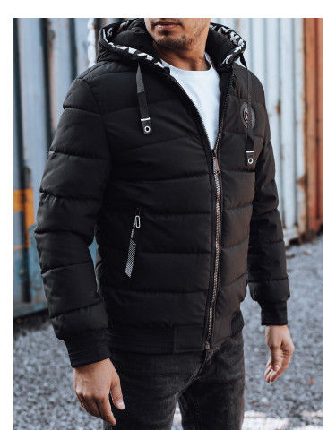 Men's winter quilted bomber jacket black Dstreet