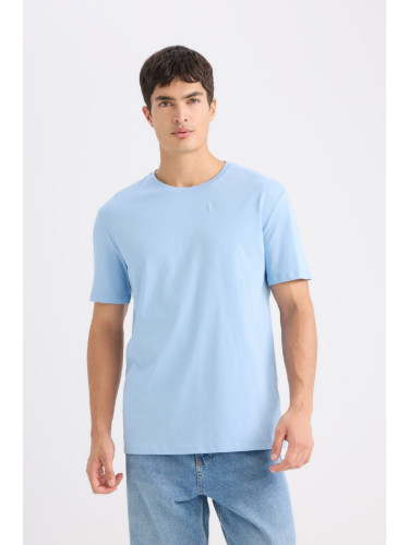 DEFACTO New Regular Fit Crew Neck Basic Plain Short Sleeve T-Shirt