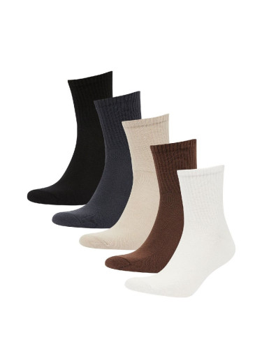 DEFACTO Men's Comfortable Elastic 5-Pack Cotton Ankle Socks