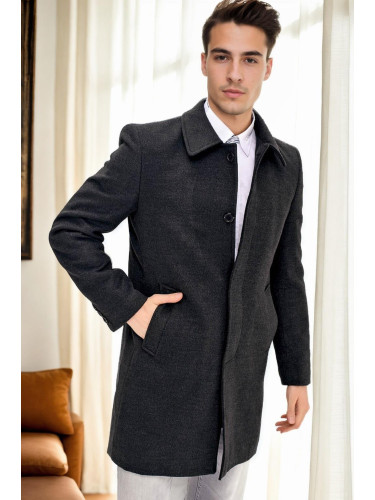 PLT8365 DEWBERRY MEN'S COAT-STRAIGHT ANTHRACITE