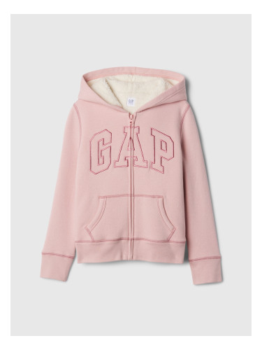 GAP Children's sherpa sweatshirt with logo - Girls