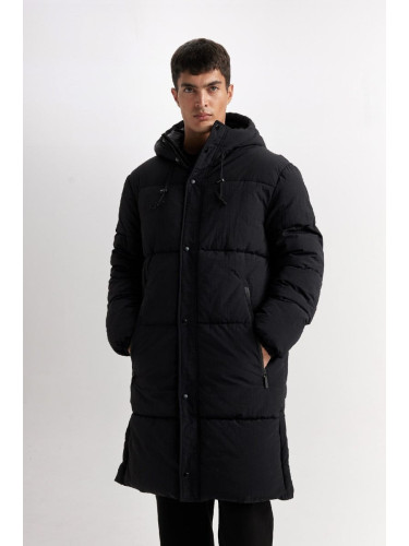 DEFACTO Regular Fit Hooded Snap Parka Coat