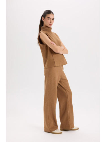 DEFACTO Wide Leg Elastic Waist Lace-Up Wide Leg Trousers