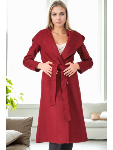 Z6679 DEWBERRY LADIES' COAT-PLAIN BURGUNDY