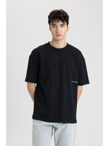 DEFACTO Boxy Fit Crew Neck Printed Short Sleeve T-Shirt