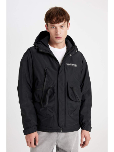 DEFACTO Regular Fit Hooded Zippered Snap Pocket Jacket