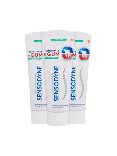 Sensodyne Sensitivity & Gum Caring Mint Trio Паста за зъби 3x75 ml увредена кутия