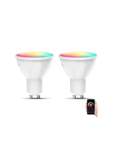 B.K. Licht 1263 - К-кт 2x LED RGB Димируема крушка GU10/5,5W/230V Wi-Fi Tuya