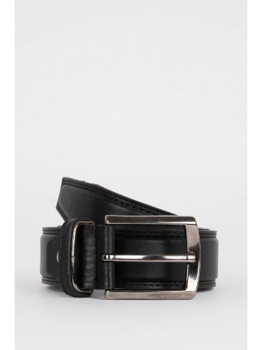 DEFACTO Men's Rectangular Buckle Leather Look Belt