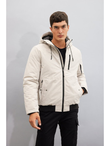 DEFACTO Hooded Jacket Zippered Pocket Sleeve End Ribbed Both