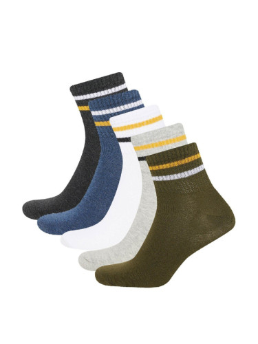 DEFACTO Men's 5-Pack Cotton Ankle Socks