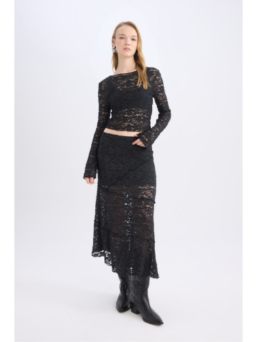 DEFACTO Coool a Form High Waist Lace Maxi Skirt