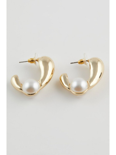 DEFACTO Women's Pearl Gold Earrings