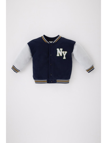 DEFACTO Baby Boy College Collar Printed Cardigan