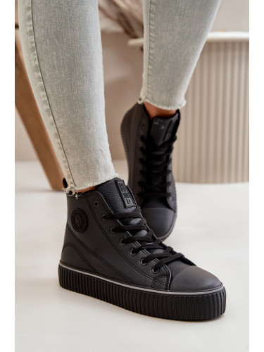 Women's insulated sneakers made of eco leather Big Star black