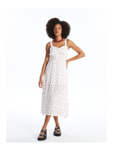 LC Waikiki Women's Sweetheart Neck Polka Dot Strapless Dress