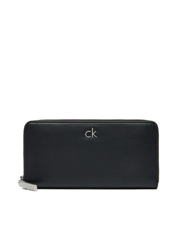 Голям дамски портфейл Calvin Klein Ck Daily Large Zip Around_Pbl K60K612850 Черен