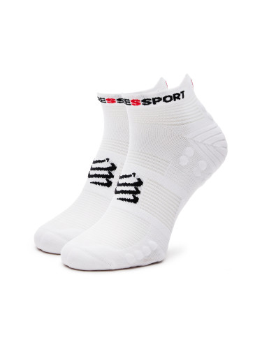 Чорапи къси унисекс Compressport Pro Racing Socks V4.0 Run Low XU00047B Бял