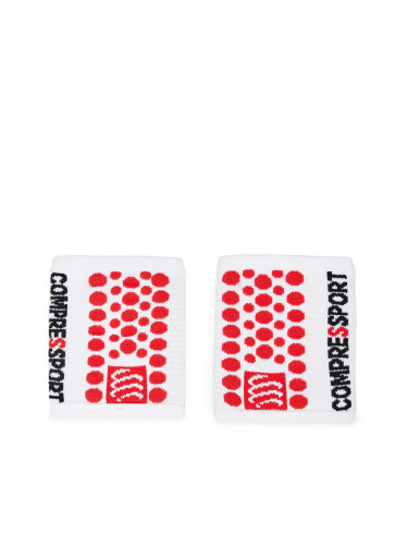 Комплект ленти за ръка Compressport Sweatbands 3D.Dots WSTV2 Бял