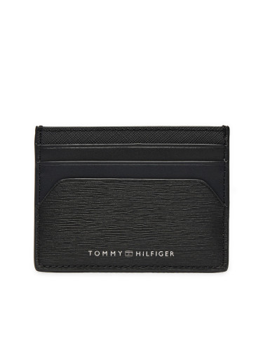 Калъф за кредитни карти Tommy Hilfiger Premium Business Leather Card Holder AM0AM12510 Черен