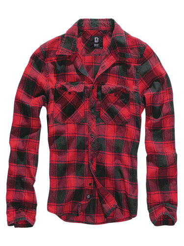 Мъжка карирана риза в червен цвят Brandit Check Shirt red/black