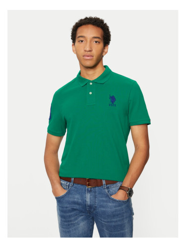 U.S. Polo Assn. Тениска с яка и копчета MUP3313 Зелен Regular Fit