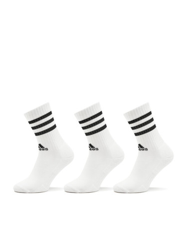 adidas Дълги чорапи unisex 3-Stripes Cushioned Crew Socks 3 Pairs HT3458 Бял